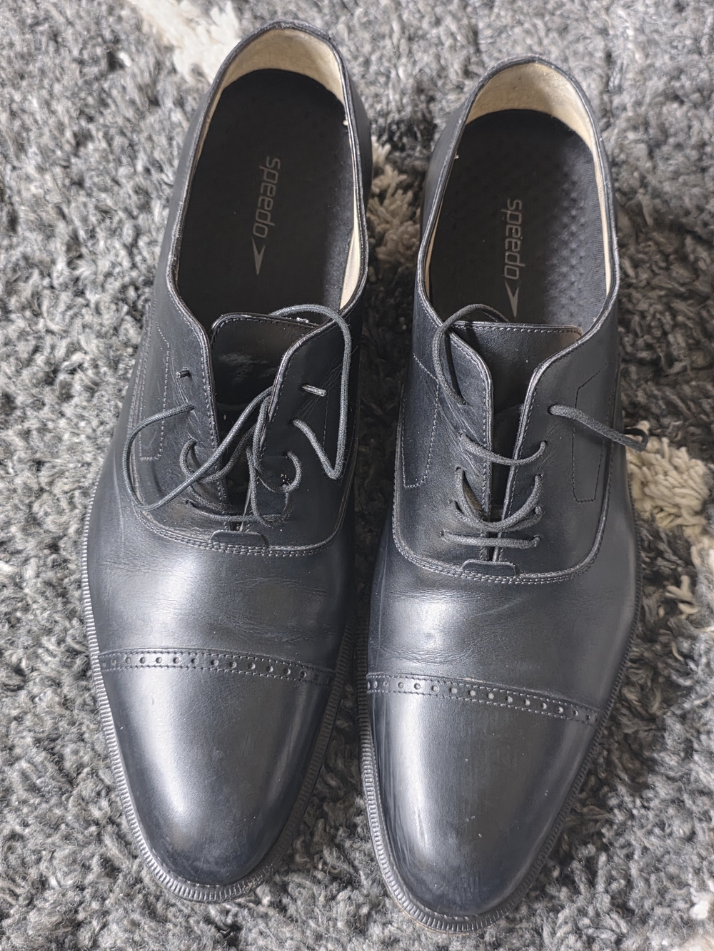 Salvatore Ferragamo Mens Black Captoe Oxfords Sz US.12 UK11 Lace Up Made in taly